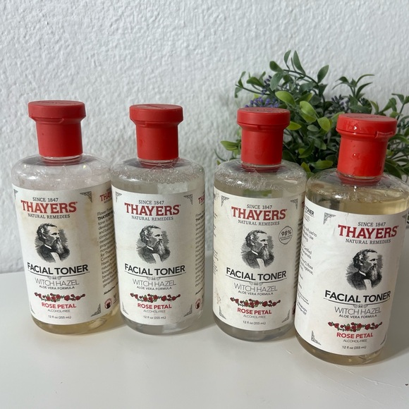 4X THAYERS Rose Petal Alcohol-Free Witch Hazel Facial Toner Aloe Vera Skin Care. - Picture 1 of 8